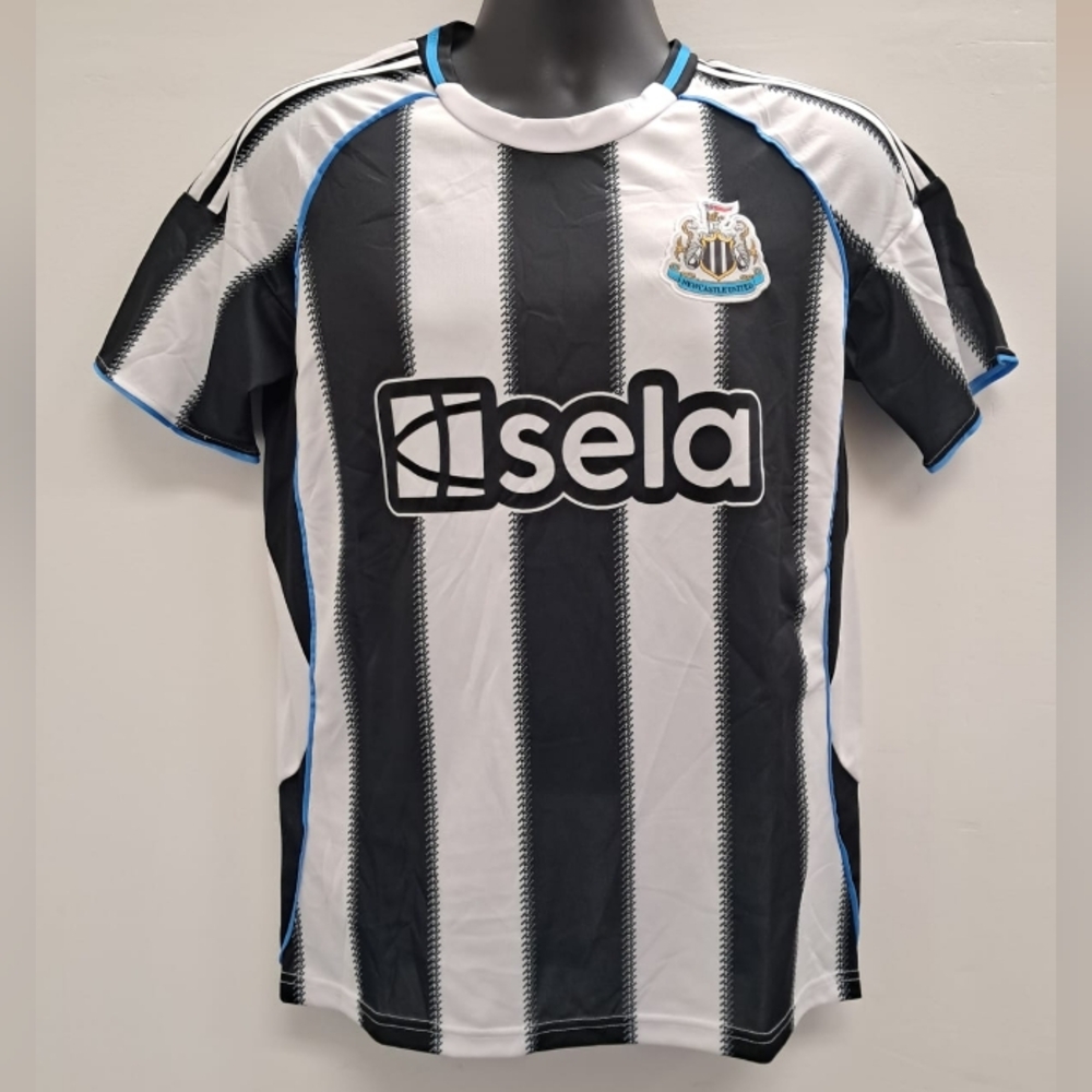 Black and White Striped Soccer Jersey